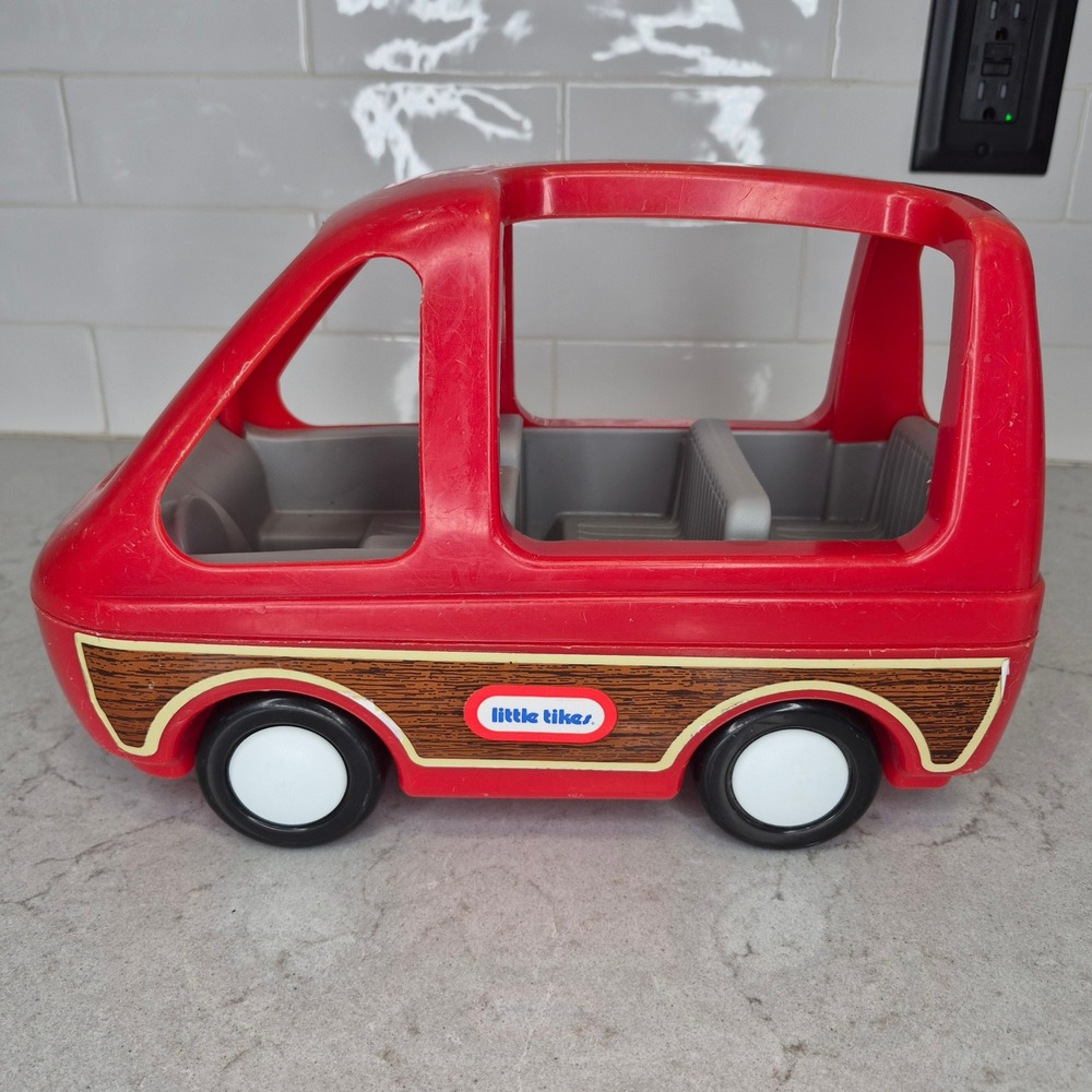 Little Tikes Toy Van Vintage Wood Grain Red